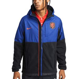 Chaqueta Nike Holanda Winterized All Weather Fan - Chaqueta de chándal con capcuha Nike de la selección holandesa - azul marino