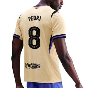 Camiseta Nike 2a Barcelona Pedri 25 26 Dri-Fit Stadium UCL - Camiseta de la segunda equipación Nike de Pedri del FC Barcelona para la Champions League 2025 2026 - beige