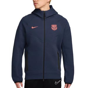 Sudadera con capucha Nike Barcelona Tech Fleece WindRunner - Sudadera cortavientos con capucha Nike del FC Barcelona - azul marino