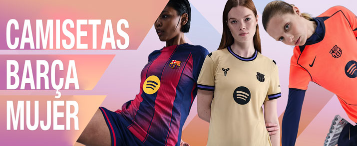 Encuentra las camisetas de fútbol del Barça oficial para mujer